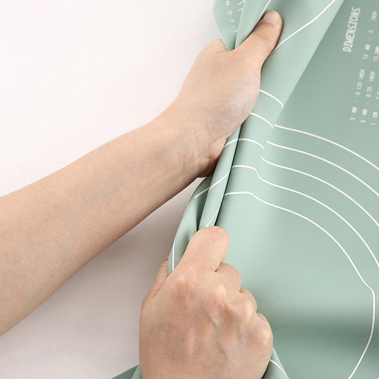 Thảm Nhào Nặn Làm Bánh, Tấm Lót Nhào Bột Slicone Chống Dính Chịu Nhiệt Màu Pastel Kích Thước 30x40cm