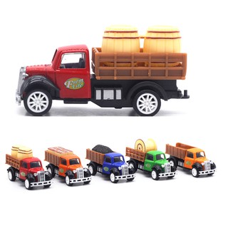 Xe ô tô chở hàng mini tỉ lệ 1:64 bằng hợp kim và nhựa gồm 5 xe chạy bằng cót