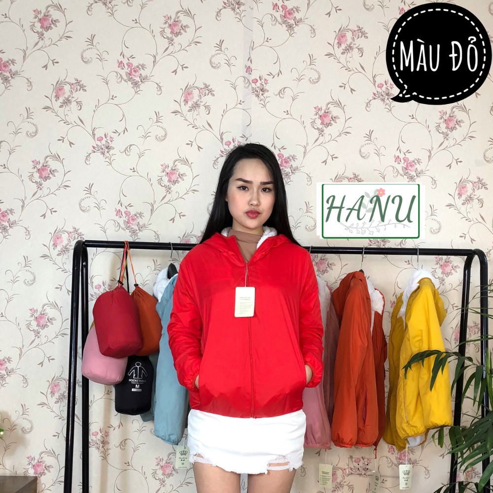 Áo gió nữ Lót Lông cừu 2 lớp chống nước siêu ấm có túi đựng Mẫu Mới, KGGLL | BigBuy360 - bigbuy360.vn