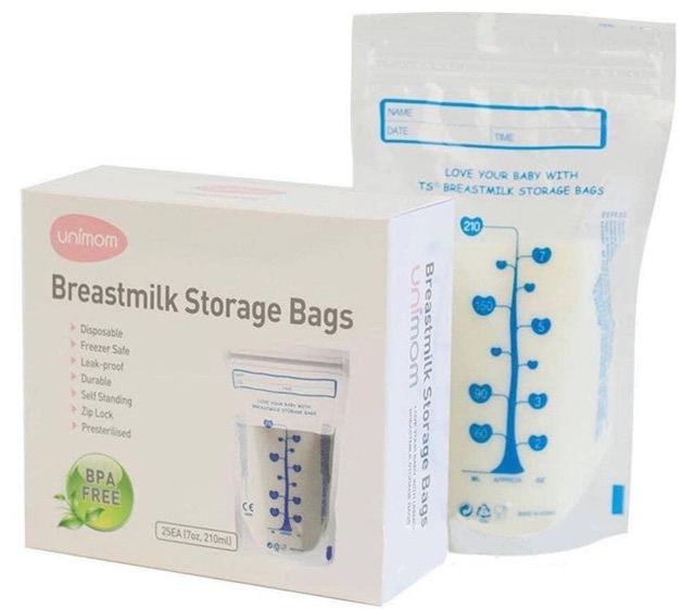 Túi trữ sữa Unimom hộp 60 túi (210ml)