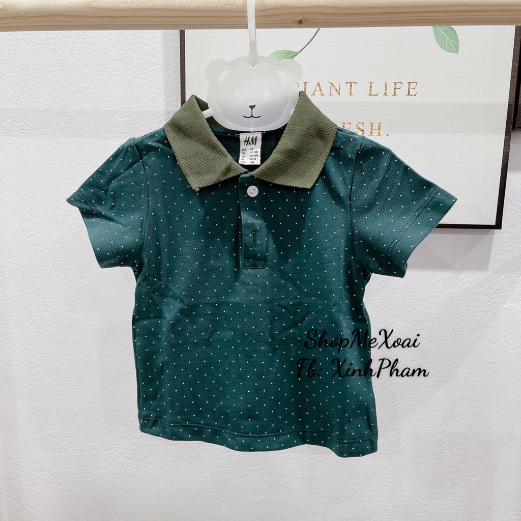 Áo Polo cộc tay, áo phông cổ bẻ cực xinh cho bé size 12M-24M