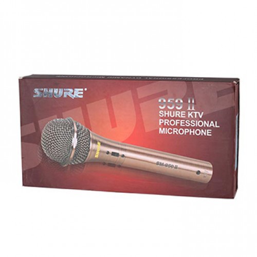 Micro Karaoke Có Dây Shure SM-959 Vàng Đồng Chống Rỉ