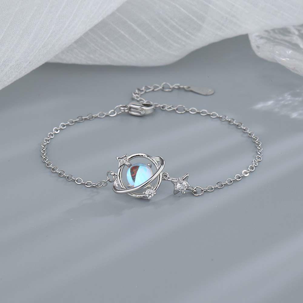 JARRED Vòng Tay Bạc Siêu Mỏng Hình Hành Tinh Có Thể Điều Chỉnh Thời Trang Cho Nữ