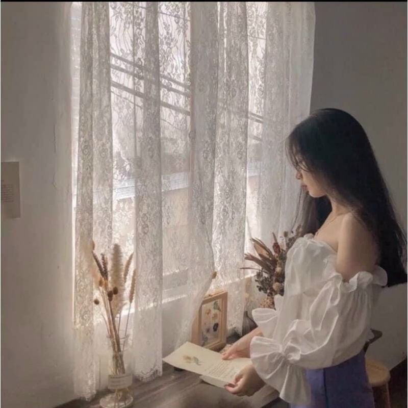 [ Xả kho 3 ngày ] Áo kiểu nhúng bẹt vai nơ lưng siêu dễ thương GB