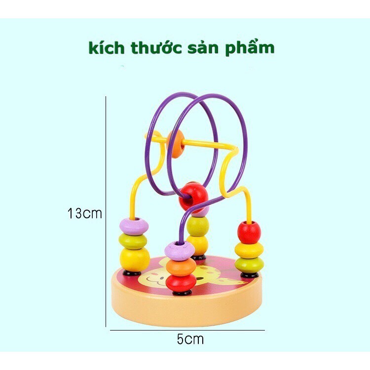 Đồ chơi gỗ - Combo bộ xếp tháp cầu vồng và luồn Hạt mini - DOZKIDZ