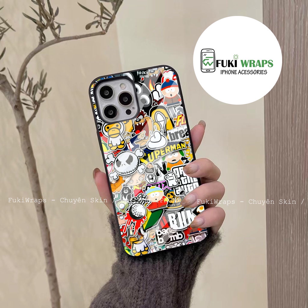 Ốp Lưng Kính Cường Lực / Case Chống Vỡ Dành Cho 13ProMax 12ProMax 11ProMax X XSMAX Fukishop