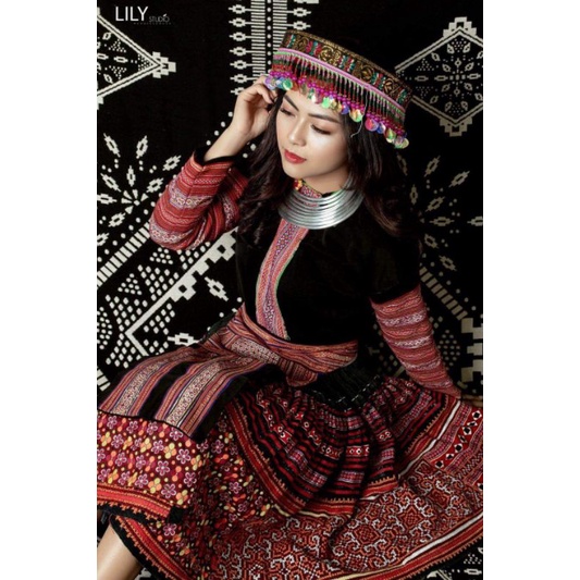 Mũ đội - mũ mông - hoa văn dệt của người hmong - hàng tinh xảo sắc nét loại 1