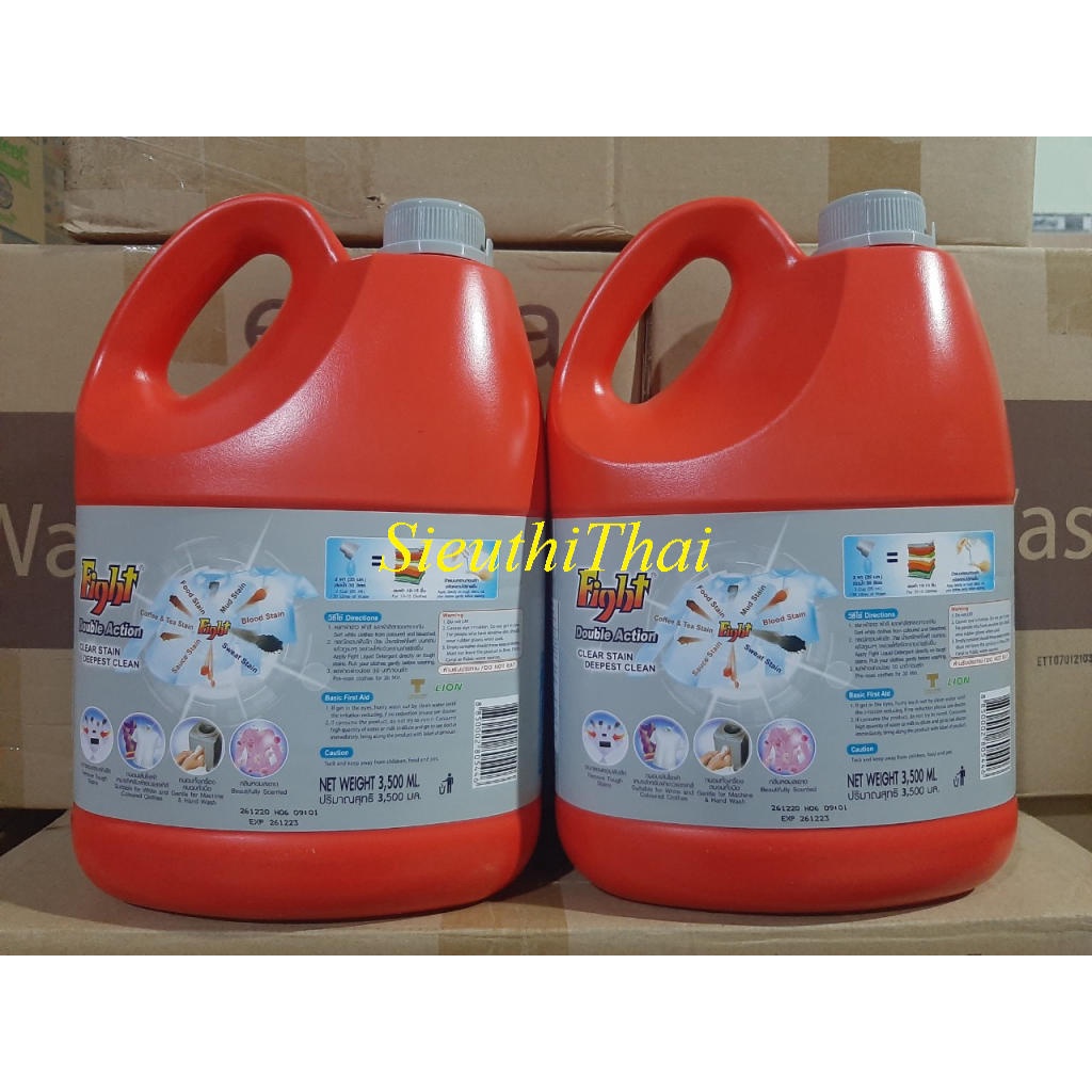 Nước giặt Fight 4in1 Thái Lan 3000ml Nắp màu Xám