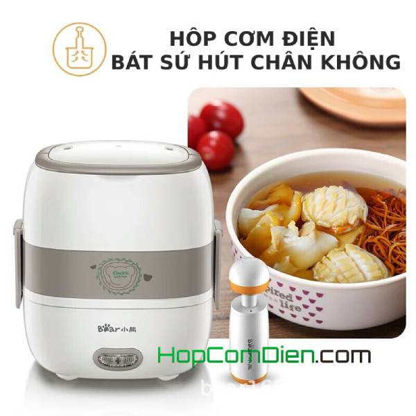 Hộp cơm điện 2 tầng bát gốm sứ 1.2 lít xinh xắn