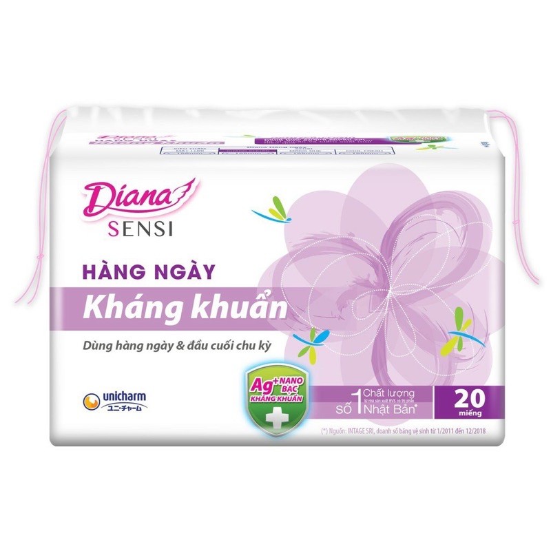 Băng vệ sinh hàng ngày Diana Sensi kháng khuẩn20 miếng