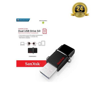 [Mã ELHA9 giảm 15% đơn 50K] USB OTG Sandisk 3.0 Ultra Dual 32GB 150MB/s