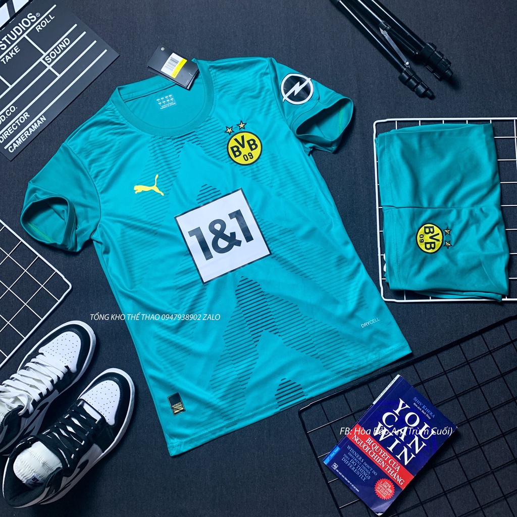 Quần áo bóng đá, đồ đá banh CLB Dotmund 2023 màu Xanh Sân Khách - Vải thun lạnh cao cấp