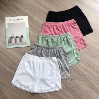Quần short đùi mặc nhà viền ren chất gân đẹp thoáng mát