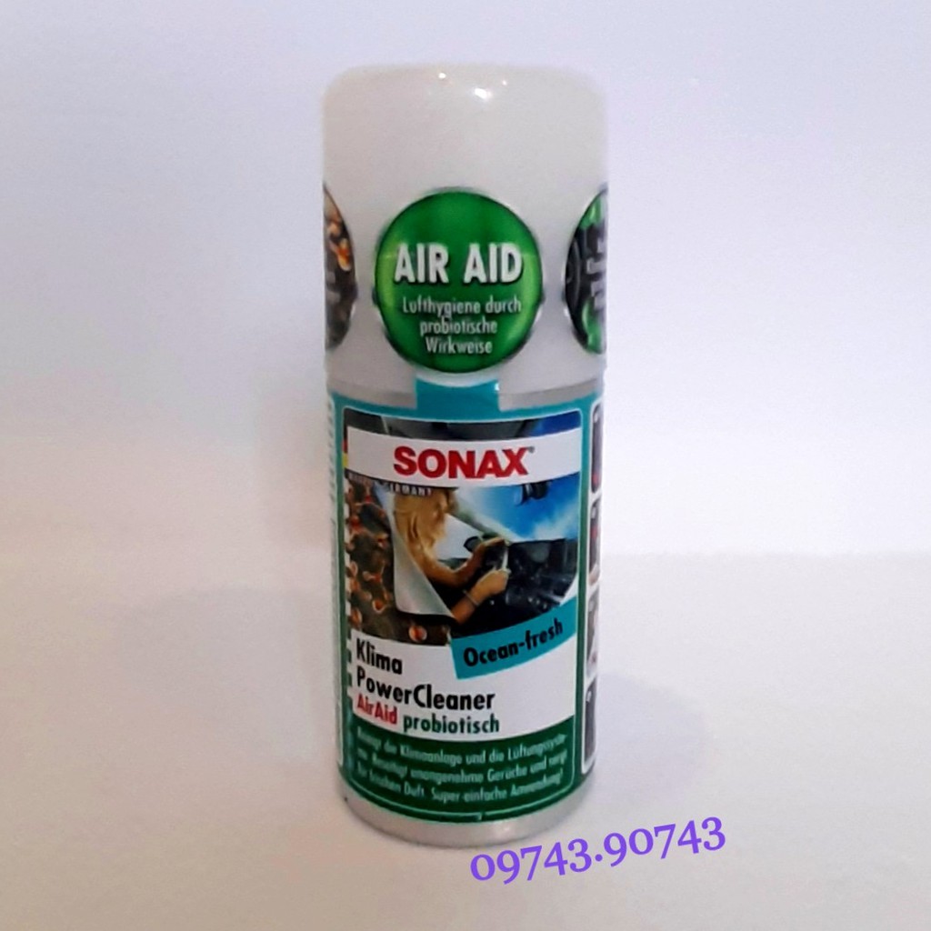 Khử mùi, diệt nấm mốc dàn lạnh ô tô thế hệ mới - Sonax a/c cleaner Air Aid (100ml)