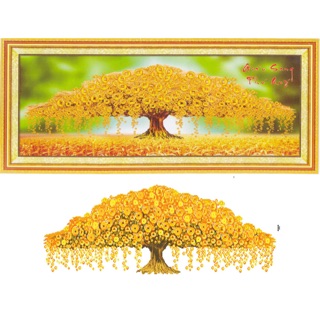 Tranh gắn đá cây tài lộc phú quý giàu sang