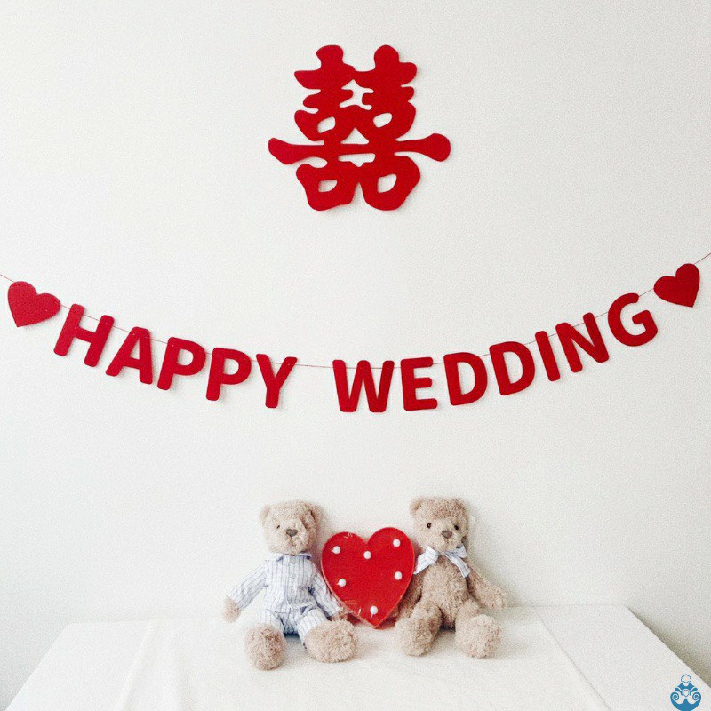 **DÂY TREO HAPPY WEDDING  &lt; TẶNG MÓC TREO &gt;