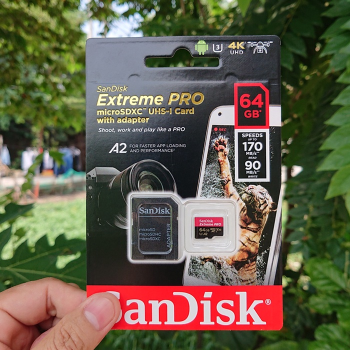 Thẻ nhớ Micro SD Sandisk 32G 64G 128G Extreme và Extreme Pro V30 U3 tốc độ cao quay phim 4k