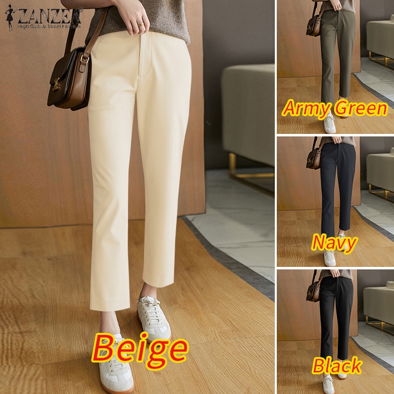 Quần dài nữ ZANZEA lưng thun co giãn thời trang