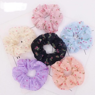 Dây buộc tóc scrunchies cherry