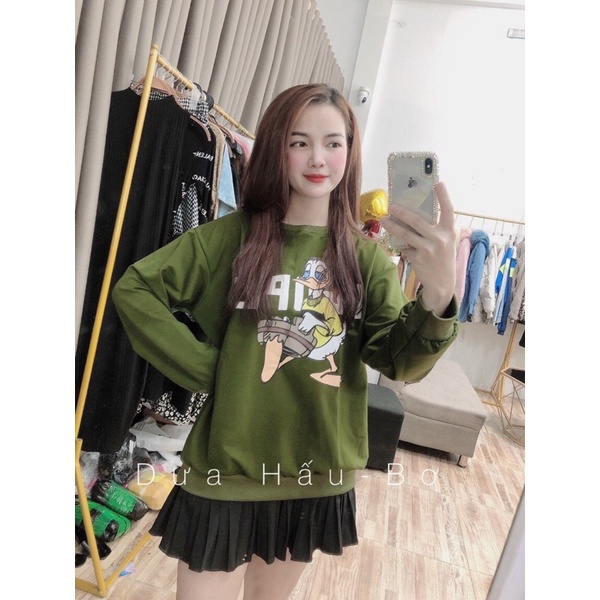 [Siêu đẹp ] Áo Nỉ dài tay Hình Chữ form rộng freesize 40kg_68kg hot hít đẹp xuất sắc ( kèm ảnh thật) | BigBuy360 - bigbuy360.vn