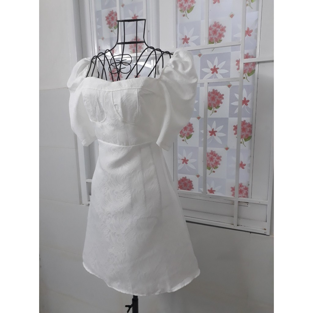 Váy Dự Tiệc Tay Phồng Váy Thiết Kế Cổ Vuông Chất Gấm Đẹp Xuất Sắc Hanaki HNK9935 | BigBuy360 - bigbuy360.vn