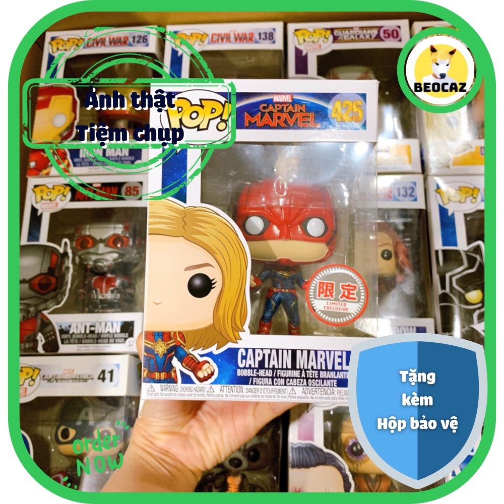 [Ship Hỏa Tốc] [Tặng Hộp Bảo Vệ] [Chính hãng] Mô hình Funko Pop Captain Marvel nữ siêu anh hùng Avengers No.425