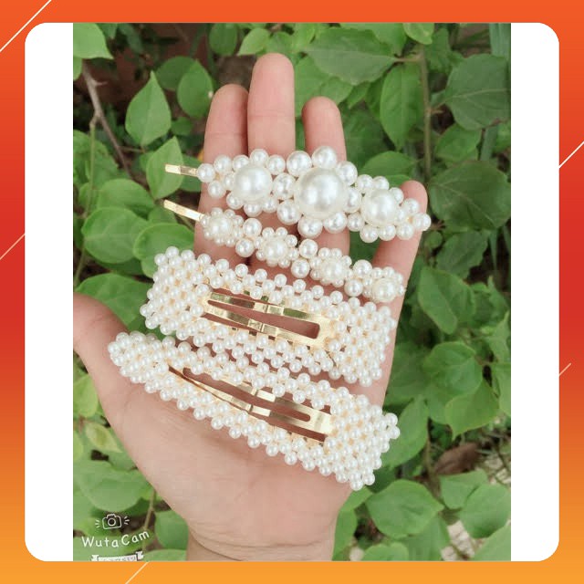 Set 4 Kẹp Tóc Đính Ngọc Hàn Quốc Cực Xinh
