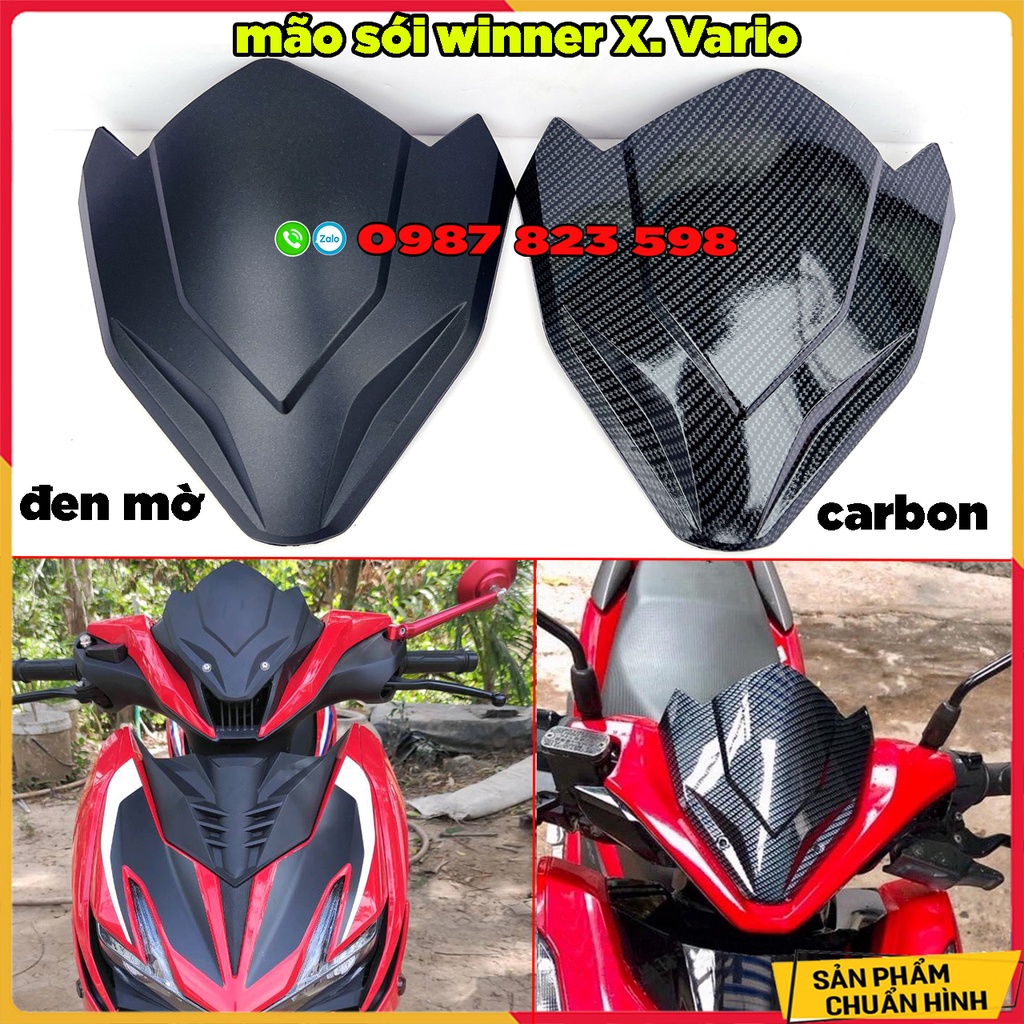 Ốp Đầu - Mão Sói Winner X , RXS Malaysia , Vario 18 - 21  Carbon Kiểu Sói