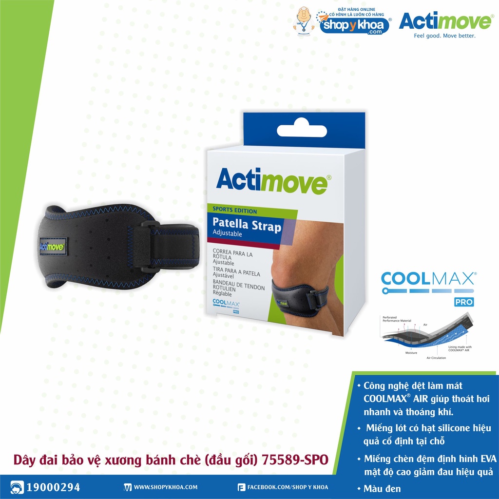Dây đai bảo vệ xương bánh chè (đầu gối) 75589-SPO Actimove® Patella Strap