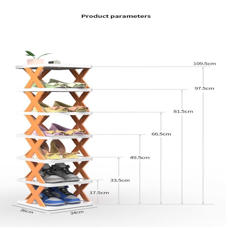 Kệ để giày dép chữ X thông minh có thể tháo lắp gấp gọn, kệ để đồ trang trí đa năng cao cấp