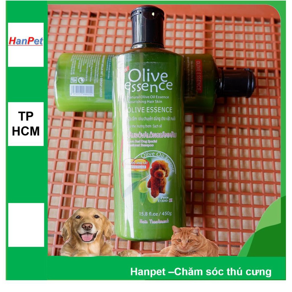 OLIVE 450ml  Sữa tắm chó mèo - Dầu tắm chó mèo tinh dầu ô liu  (4 loại) Dầu gội đầu chó mèo