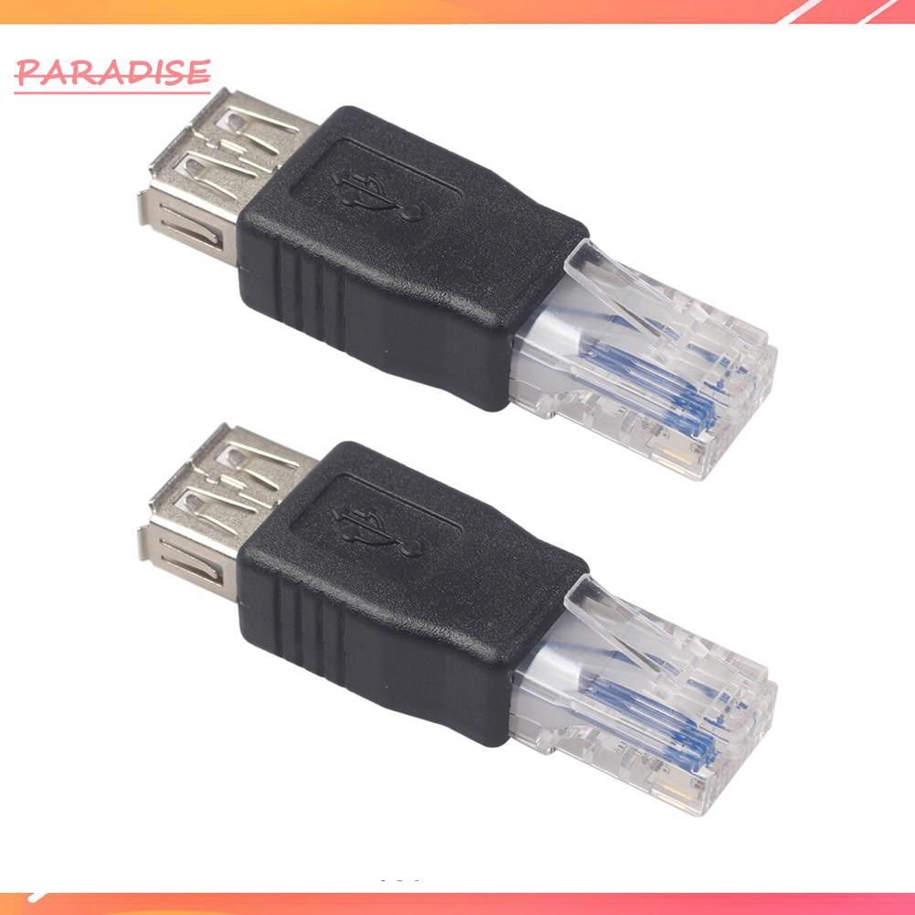 Paradise1 USB Type A Female To RJ45 Male Ethernet Laptop LAN Network Cable Converter