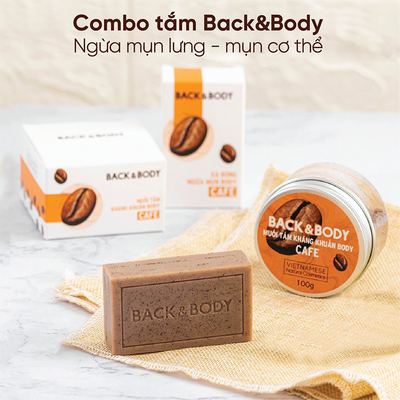 XÀ BÔNG + MUỐI TẮM ngừa mụn lưng và nang lông Back&body