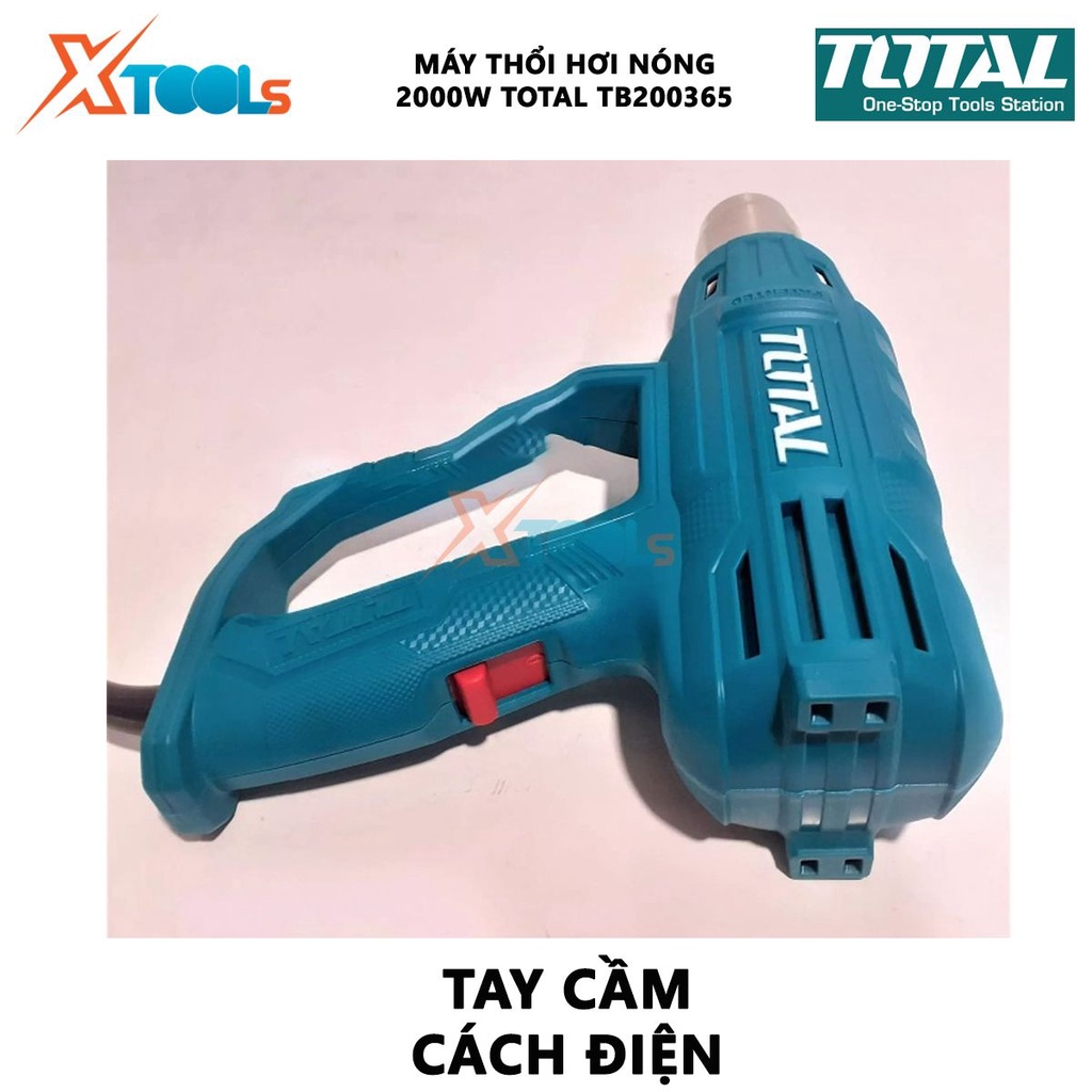 Máy thổi hơi nóng Total TB200365 Máy khò nhiệt mini Công suất: 2000W Nhiệt độ: 350 ° C / 550 ° Luồng khí: 300/500 L/phút