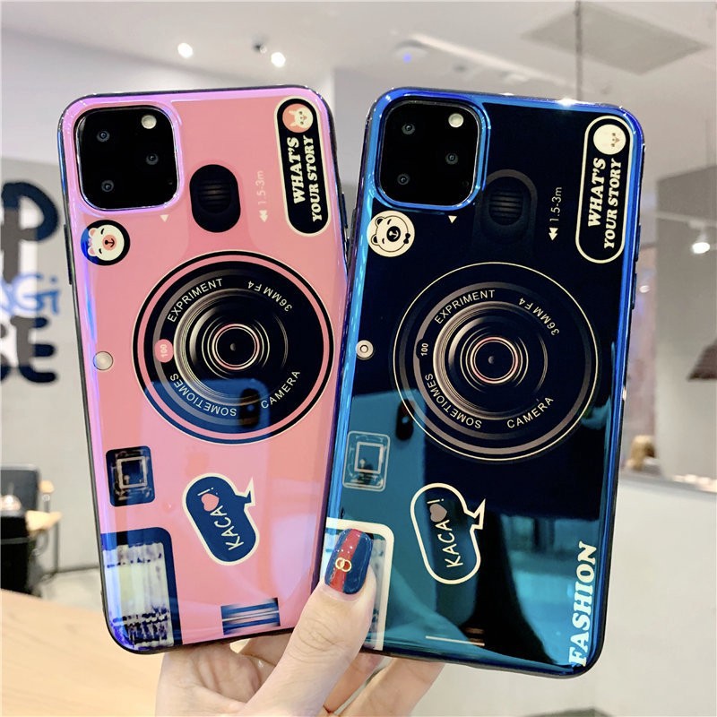 Ốp Lưng Tpu Mềm In Hình Máy Ảnh 3d Có Dây Đeo Tay Cho Oppo A5S A7 A3S A1K F11 Pro F9 Realme 3 2 Pro