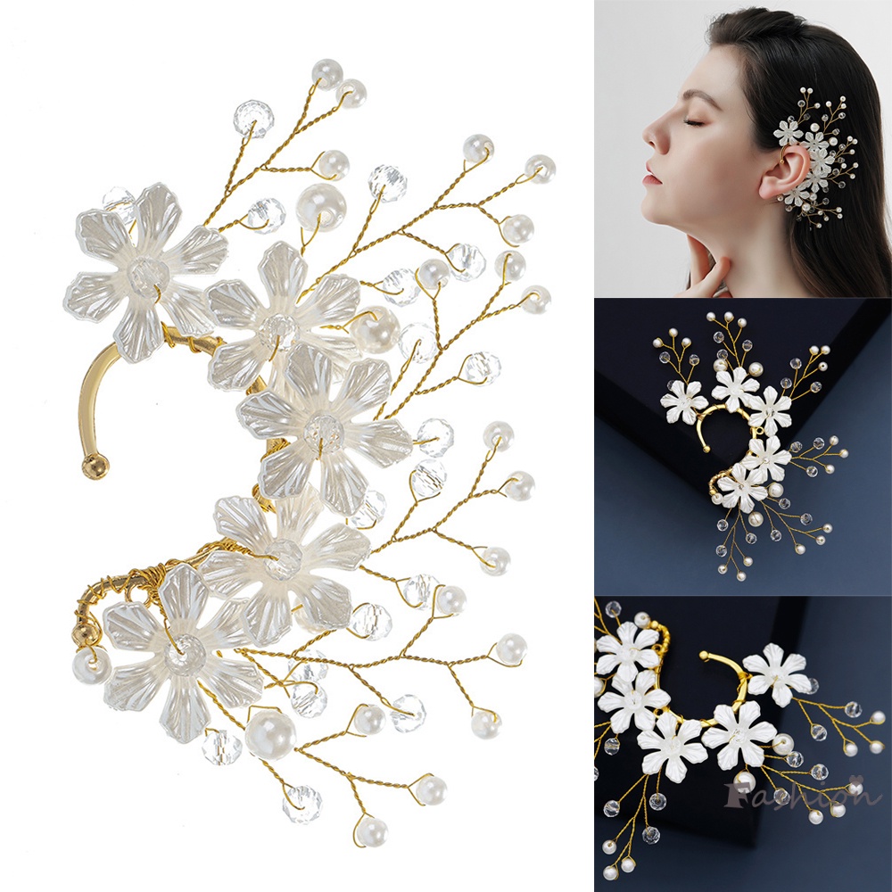 Khuyên Vành Tai Đính Đá Ngọc Trai Thời Trang Dành Cho Nữ