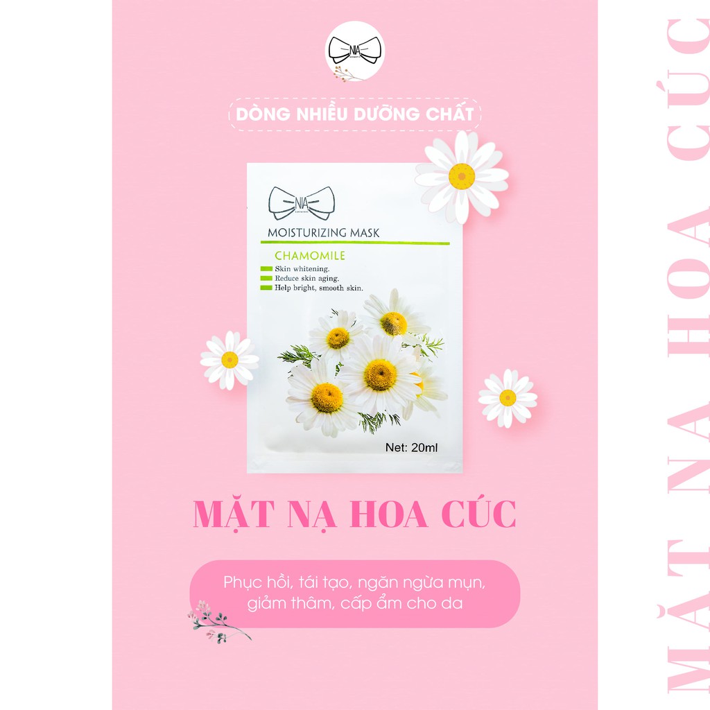 COMBO Mặt Nạ Dưỡng Da Từ Thiên Nhiên (Dòng nhiều dưỡng chất) - NIA Cosmetic 20ml - TẶNG BĂNG ĐÔ HÀN QUỐC