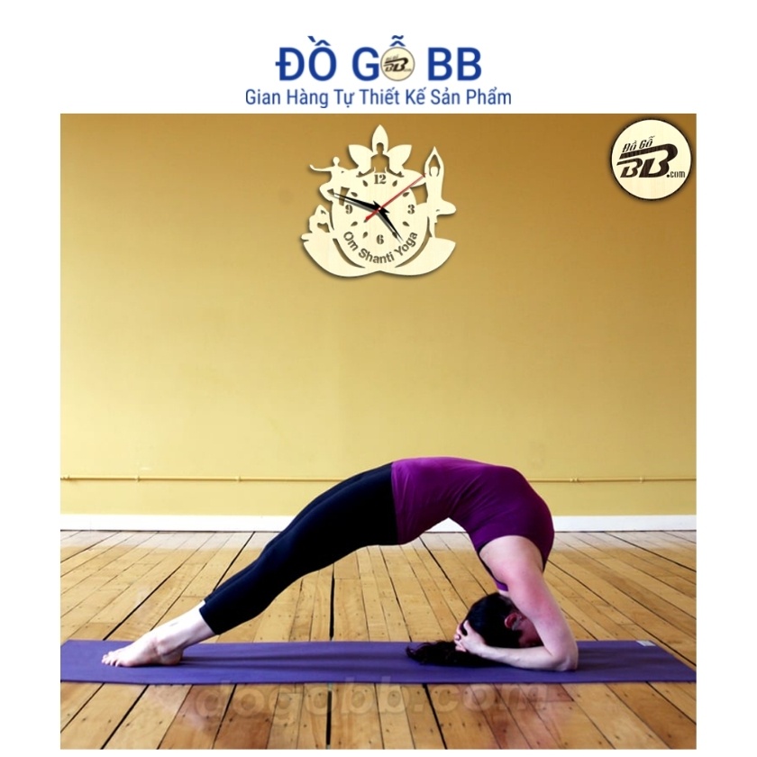 ĐK 30cm Kim Trôi, Đồng Hồ Treo Tường Om Shanti Yoga Giá Rẻ Bền Đẹp - Đồ Gỗ BB