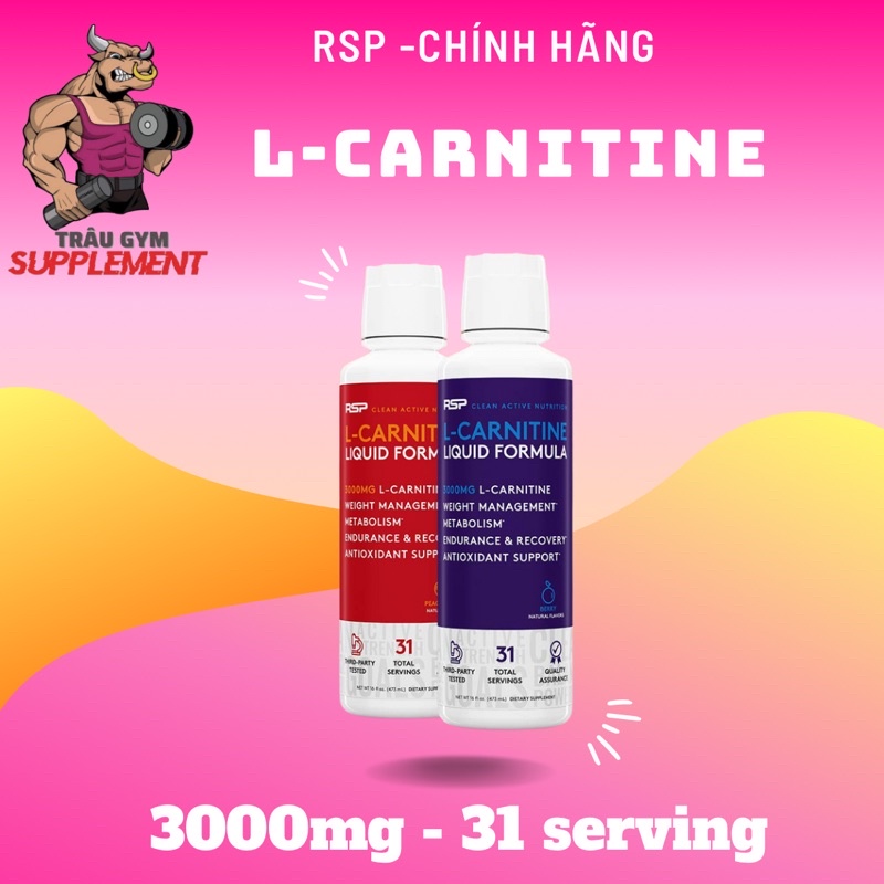 RSP L-Carnitine 3000mg- Đốt mỡ- 31 lần dùng