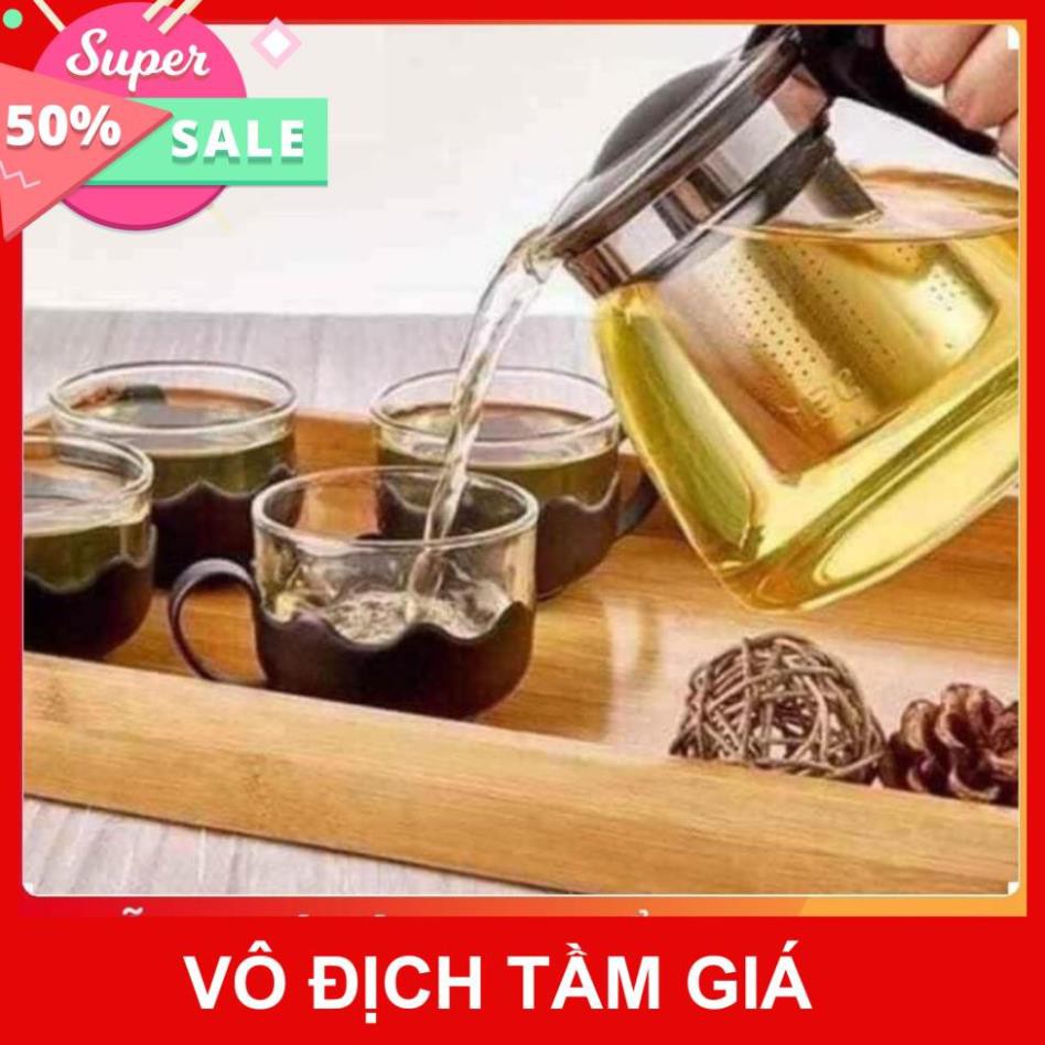 Bộ Ấm Pha Trà Thủy Tinh , Tặng 4 Cốc Thủy Tinh | BigBuy360 - bigbuy360.vn