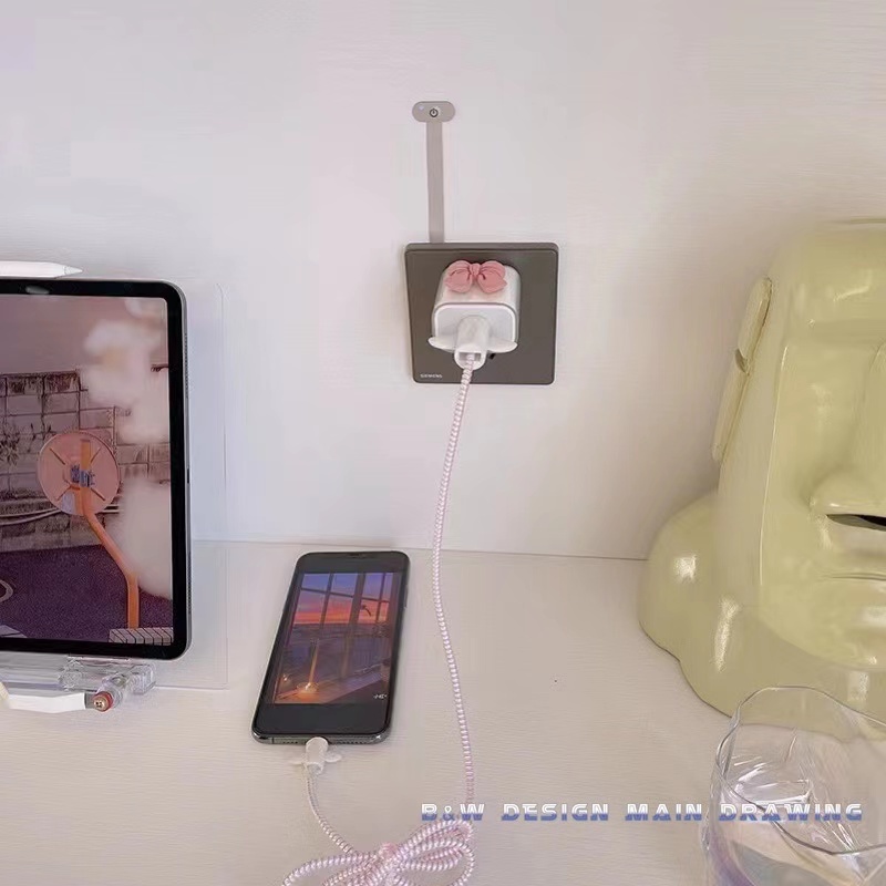Vỏ Bảo Vệ Hộp Sạc Nhanh Bằng Silicon Hình Đôi Cánh Thiên Thần Màu Trắng Mini Cho IPhone 18W-20W