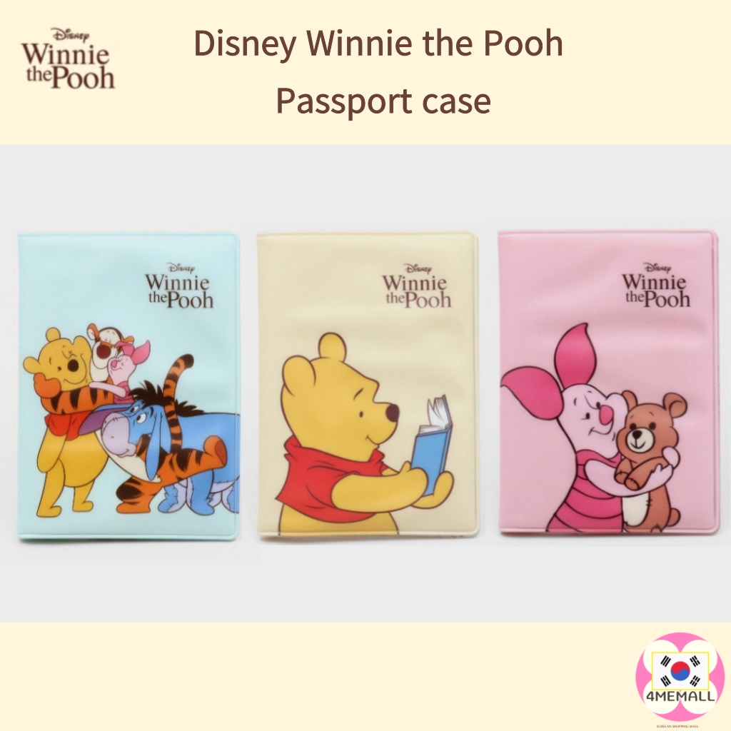 DAISO DISNEY Vỏ bọc hộ chiếu in hình gấu Pooh dễ thương