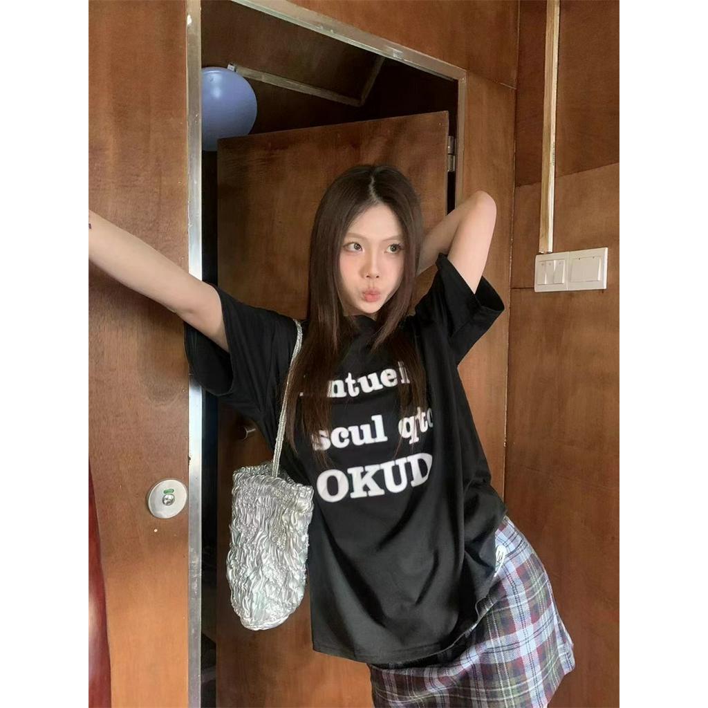 Áo Thun Cổ Tròn Dáng Rộng In Chữ Đơn Giản Dễ Phối Đồ 64249