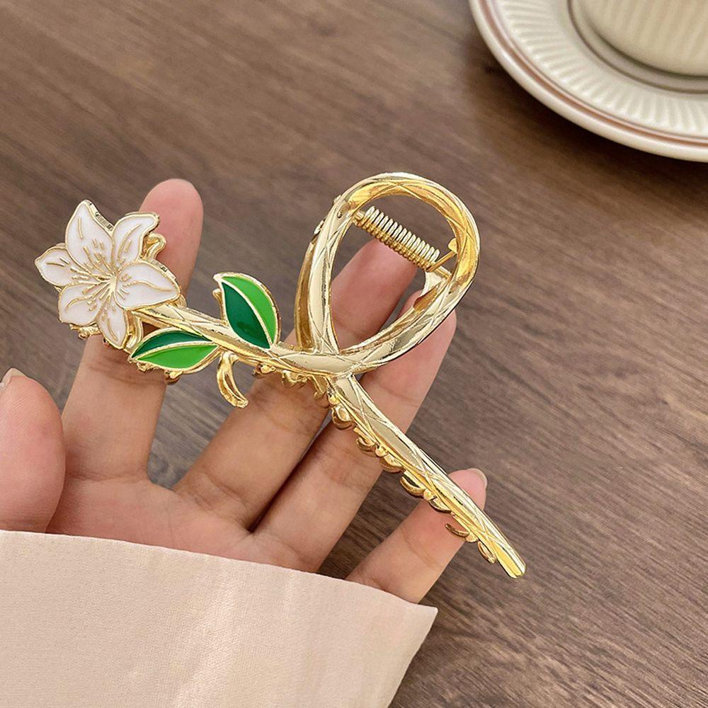 Kẹp Tóc Đuôi Ngựa Hình Hoa &amp; Cá Mập Cỡ Lớn Thanh Lịch Cho Nữ VANES1