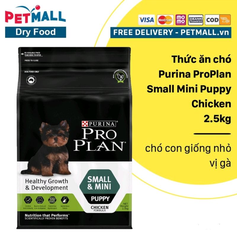 Purina PRO PLAN Small Mini Puppy Chicken 2.5kg -Hạt cao cấp cho cún con giống nhỏ