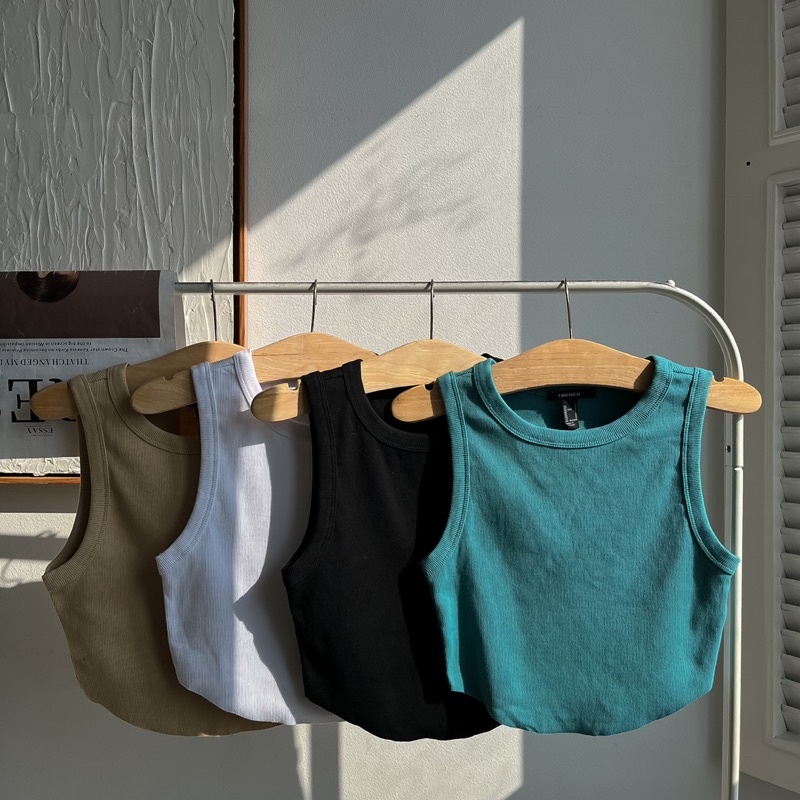 Áo croptop ba lỗ nhiều màu chất co giãn MIEU - JA04
