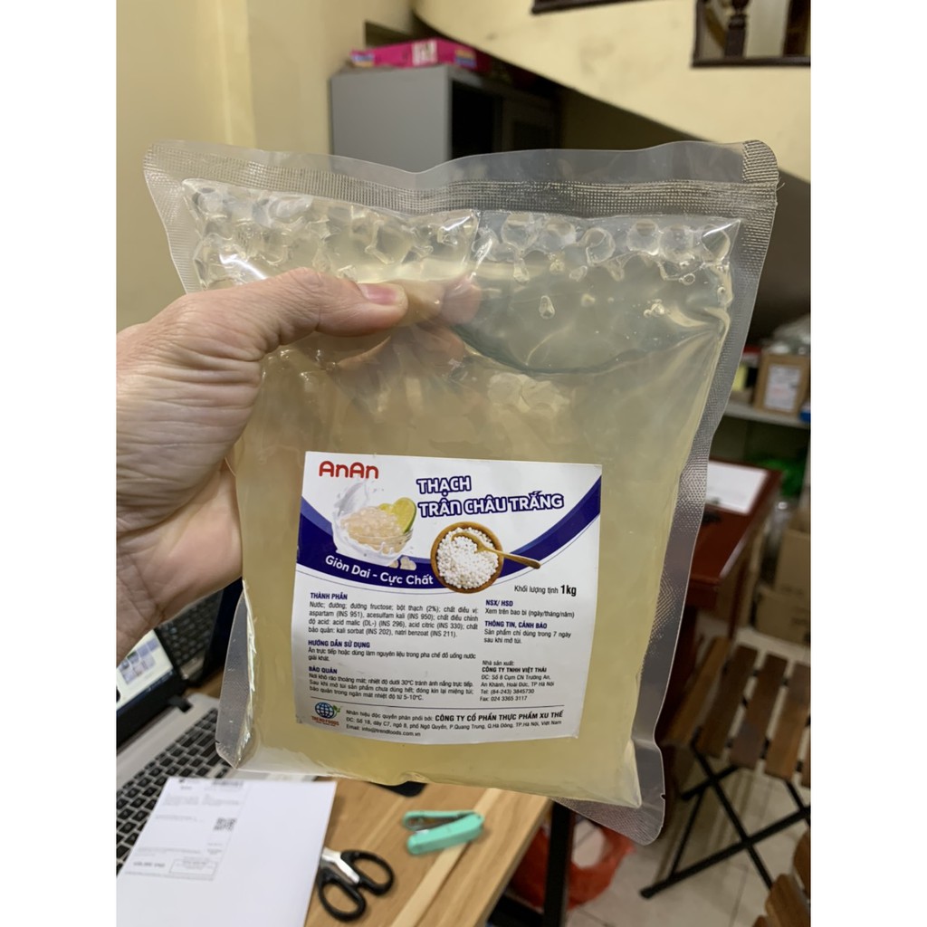 Thạch Trân Châu 3q Trắng Giòn / Trân Châu 3q Đen  Giòn Túi 1kg Tiện Dụng