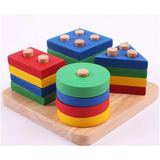 Bộ thả cọc hình khối - 4 hình cơ bản