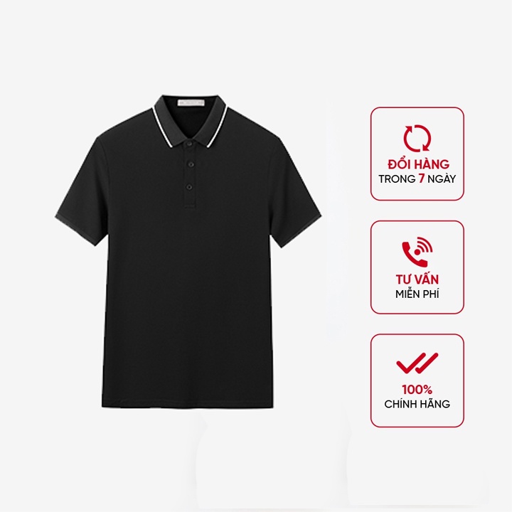 Áo thun POLO nam màu đen phối viền trắng vải cá sấu Cotton xuất xịn, chuẩn form trẻ trung, thanh lịch - Trady Fashion