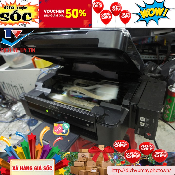 Máy in phun màu cũ đa năng Epson L365 L360 L350 L351 L380 L385 In màu in đen trắng Photocopy Scan màu | BigBuy360 - bigbuy360.vn